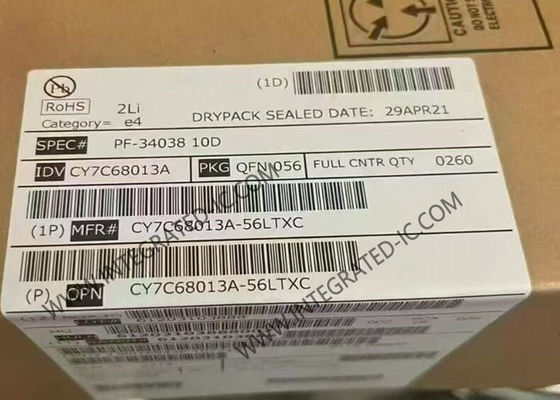 Микроконтроллер CY7C68013A-56LTXC MCU с высокоскоростным USB 2.0, микропроцессором 8051 и скоростью передачи данных 480 Мбит/с