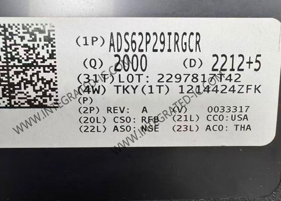 Микросхема ADS62P29IRGCR, интегрированная схема, 12-битное разрешение, 250 MSPS АЦП с компактным корпусом 64 QFN