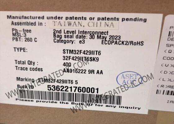 Ядр LQFP176 IC 180MHz микроконтроллера обломока STM32F429IIT6 интегральной схемаы одиночное