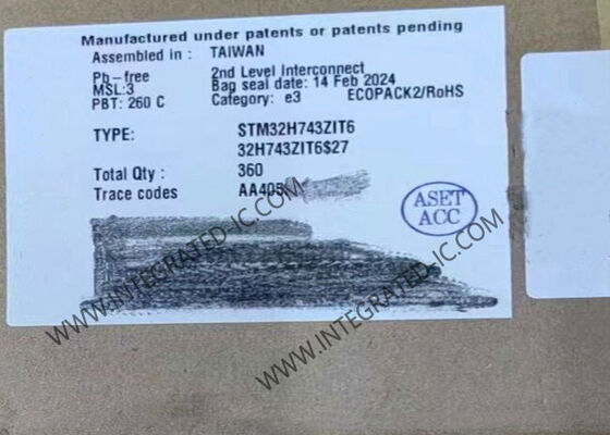 Микроконтроллер IC 144-LQFP Одно-ядра 480MHz 2MB обломока STM32H743ZIT6 2-Bit интегральной схемаы