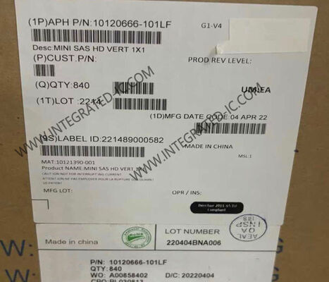 10120666-101LF Разъем Mini-SAS HD 16 позиций с пропускной способностью 6 Гбит/с и 12 Гбит/с и золотым покрытием контактов