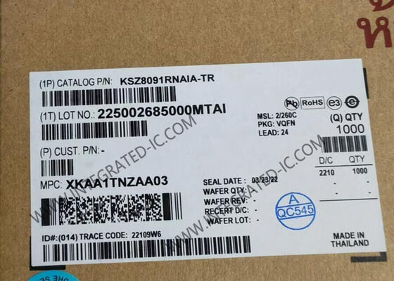 KSZ8091RNAIA Ethernet IC 10/100 Базовый T/TX Ethernet-передатчик QFN-24 Ethernet PHY
