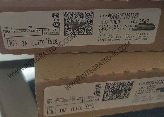 MSP430F249TPMR 16-битный микроконтроллер с частотой 16 МГц, сверхнизким энергопотреблением и флэш-памятью 60 КБ.