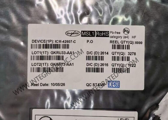 ICM-42607-C Высокопроизводительный 6-осевой датчик движения MEMS с низким энергопотреблением и разрешением АЦП 16 бит
