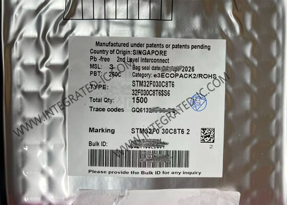 32-битный микроконтроллер STM32F030C8T6 с ядром ARM Cortex M0 48 МГц и 39 выводами ввода-вывода