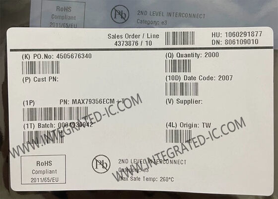 MAX79356ECM Integrated Circuit Chip 7.4mA ZENO Flexible Narrowband OFDM Powerline Communication Modem SoC