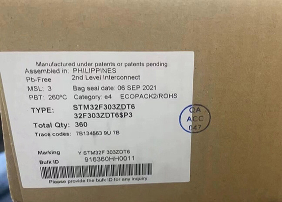 Микроконтроллер MCU STM32F303ZDT6 32-битный одноядерный 72MHz микроконтроллер IC 144-LQFP