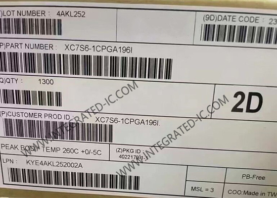 Полевое программируемое устройство XC7S6-1CPGA196I 100 I/O Spartan-7 Embedded Field Programmable Gate Array IC 196-TFBGA