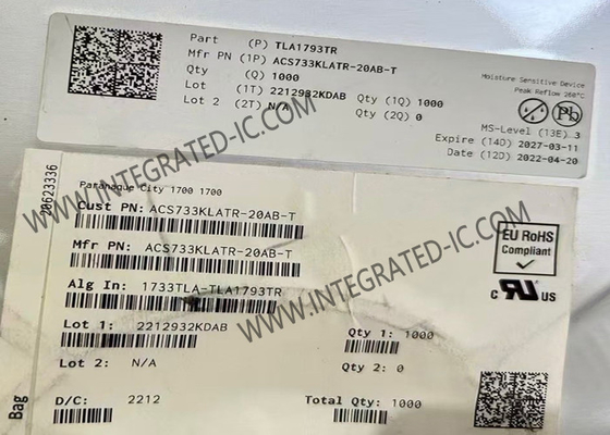 ACS733KLATR-20AB Сенсор IC 1MHz Пропускная способность Гальванически изолированный датчик тока IC SOIC-16