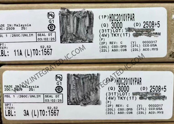 HDC2010YPAR Sensor IC 50nA Низкая мощность влажность и температура Цифровые датчики DSBGA6
