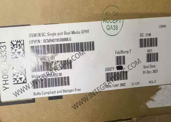 BCM54219SB0IMLG Ethernet IC с одним портом и двумя медиа GPHY QFN64 Ethernet Transceiver