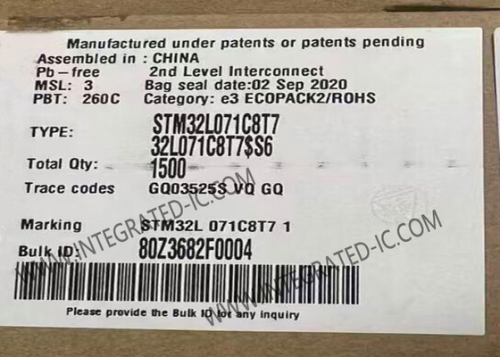 Микроконтроллер MCU STM32L071C8T7 До 32MHz STM32 Ультранизкомощный MCU LQFP-48