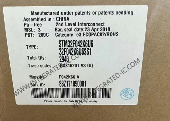 STM32F042K6U6 Микроконтроллер MCU 32 битный одноядерный MCU 48 МГц встроенный MCU