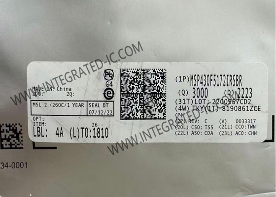 MSP430F5172IRSBR Микроконтроллер MCU 16Bit MCU 25MHz Микроконтроллеры смешанного сигнала