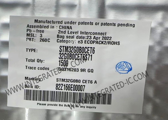 STM32G0B0CET6 трицатидвухразрядное Одно-ядр 64MHz 512KB врезало микроконтроллеры IC