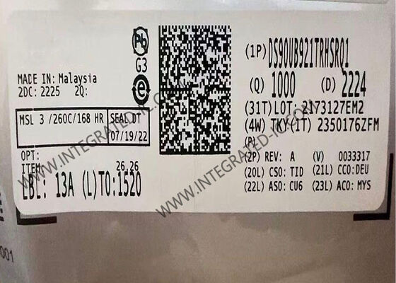 DS90UB921TRHSRQ1 Интегральная схема чипа 96 МГц 24-битный цвет FPD-Link III Сериализатор