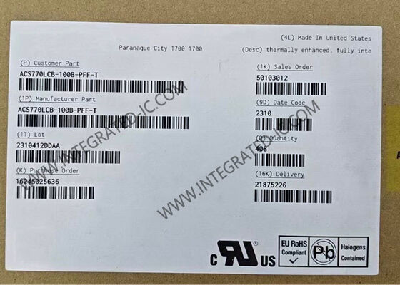 ACS770LCB-100B-PFF-T 1-канальный полностью интегрированный датчик тока