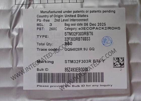 Микроконтроллер STM32F303RBT6, 72 МГц, 128 КБ, встроенный флэш-контроллер LQFP-64