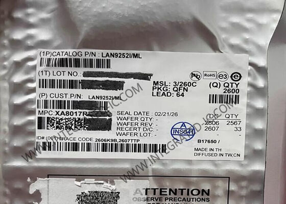 LAN9252I/ML Ethernet IC EtherCAT Slave Controller для промышленных применений QFN-64