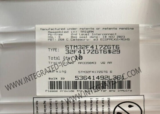 STM32F417ZGT6 32-битный одноядерный микроконтроллер MCU со скоростью 168 МГц и пакетом LQFP-144