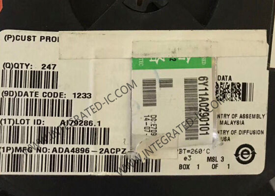 Микросхема ADA4896-2ACPZ, малошумящий высокоскоростной операционный усилитель с выходом Rail-To-Rail и обратной связью по напряжению, корпус LFCSP-8